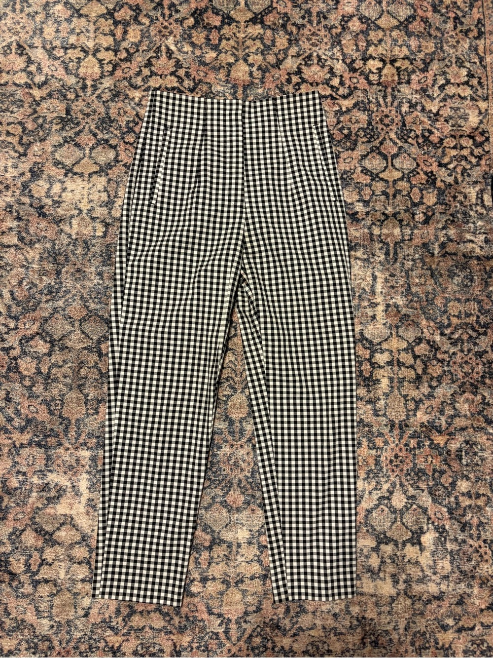 Zara Black and White Gingham Pants